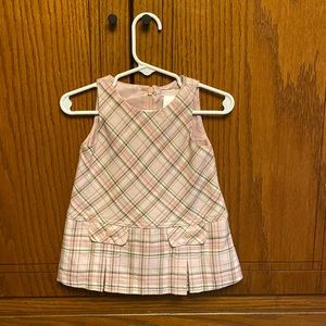 Janie and Jack sweet little pink plaid 3-6 mo dress
